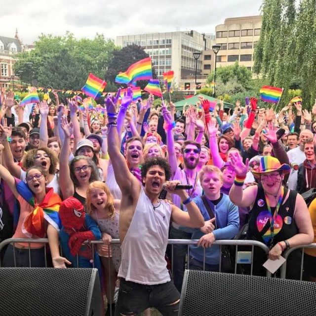 Croydon Pride 2017 - Chrus Haul and crowd from stage